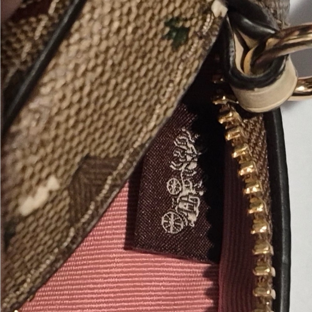 Coach Signature Floral Clutch - Brown and Pink - Picture 11 of 13